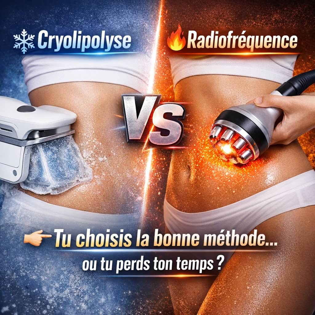 Infographie comparatif cryolipolyse vs radiofréquence différences silhouette