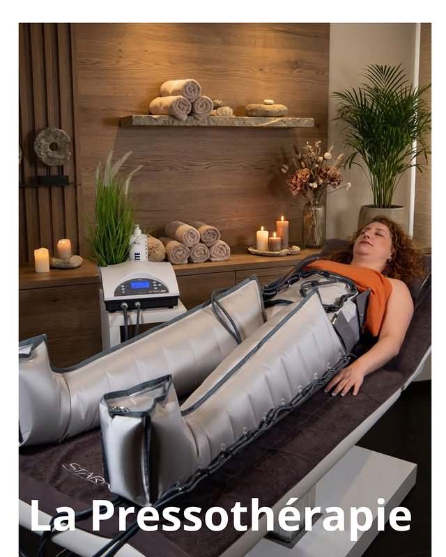 Pressothérapie femme — drainage lymphatique en spa