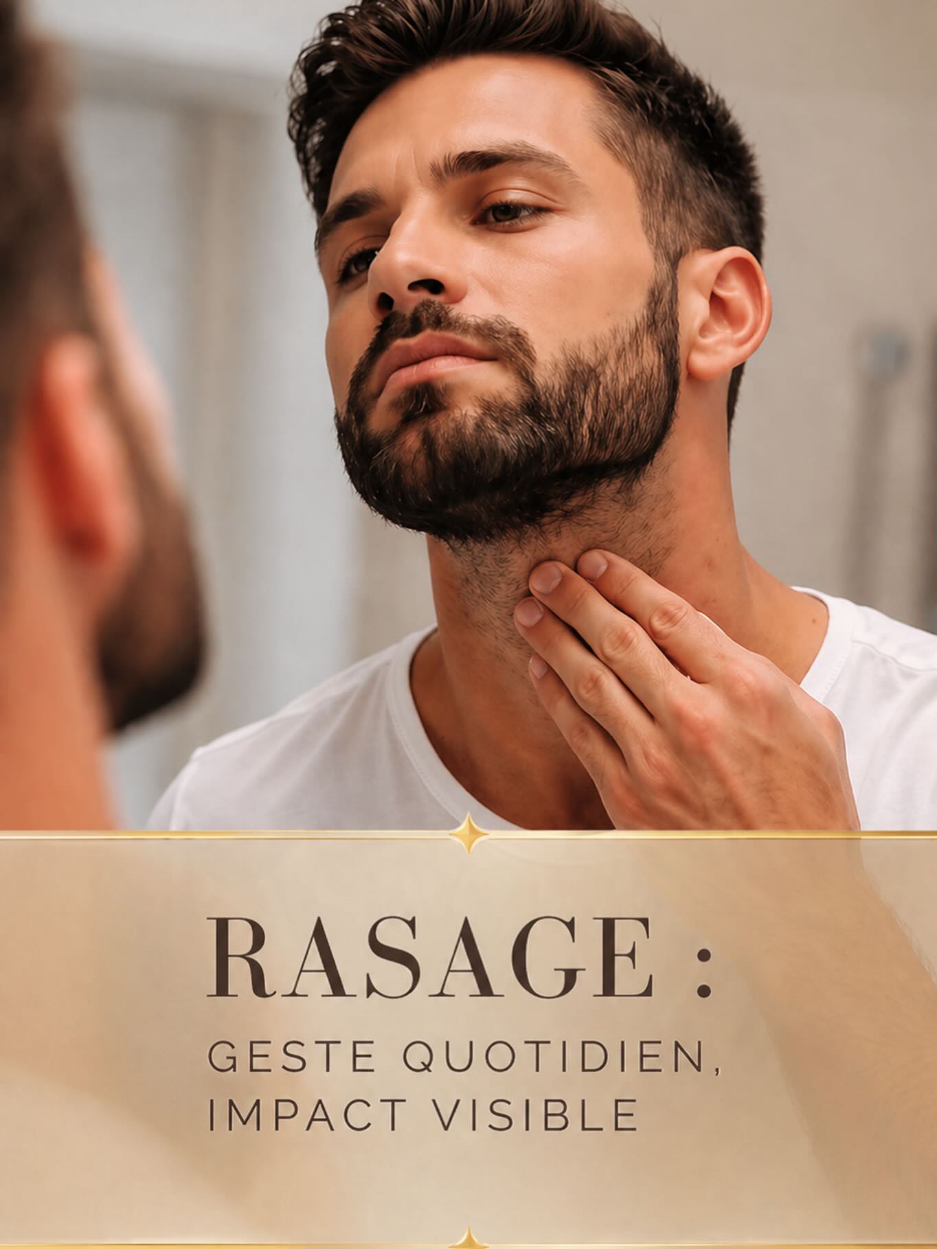Homme se rasant, soin de la peau barbe hydratation